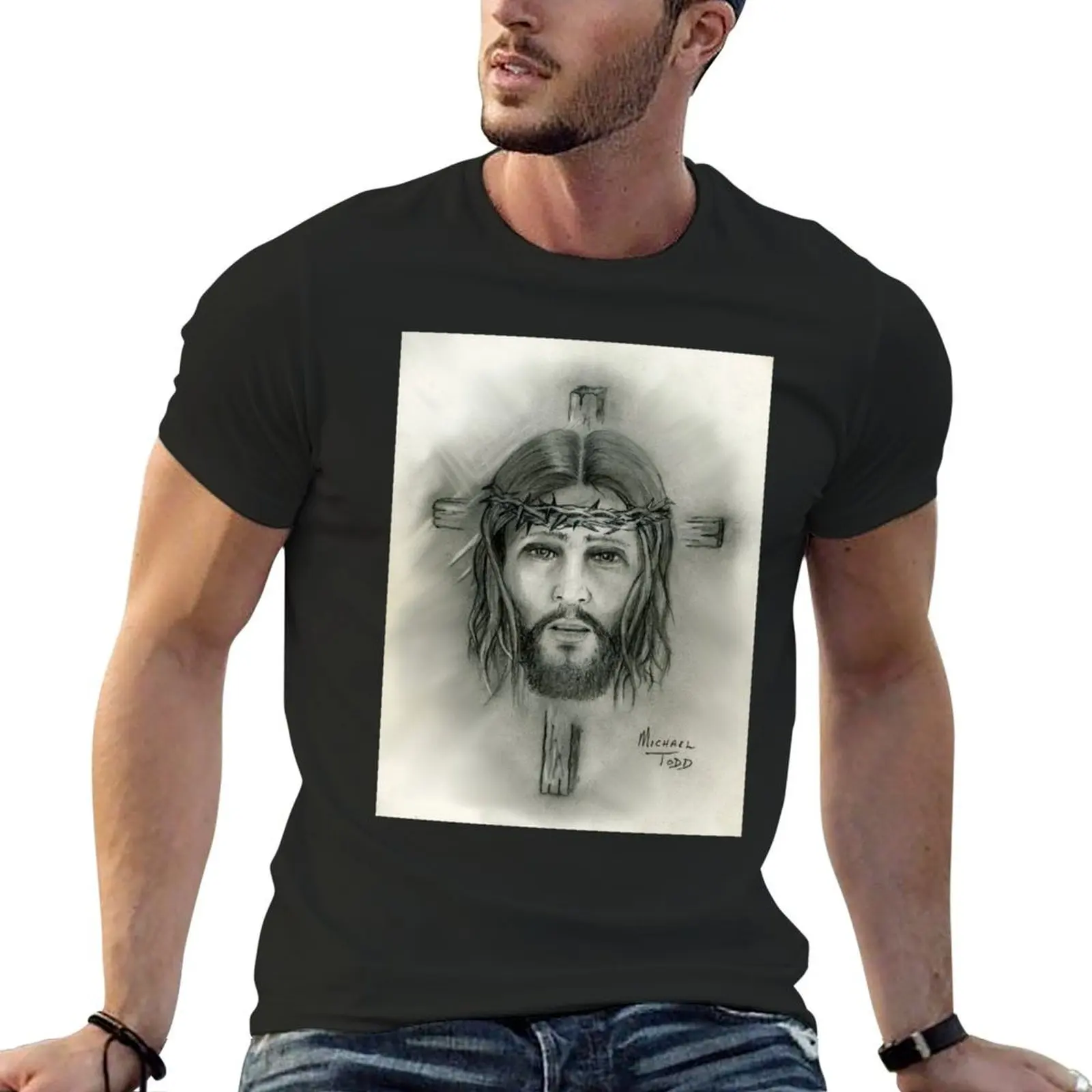 

Jesus Christ T-Shirt quick drying vintage anime shirt oversized graphic tee rapper graphic tees funny t shirts men