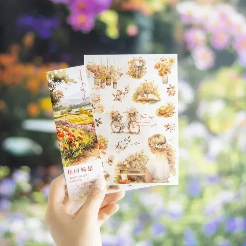 2Sheets Transfer paste Your life dream INS life Handbook Decoration Comfortable Garden Flower Diary Scrapbook cut 177*116mm