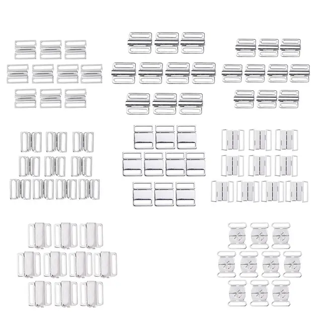 Chiusure Per Bikini E Biancheria Intima - 2 Paia In Metallo Argentato, Dimensione 1x1.4x1.9 Cm - Foto 10