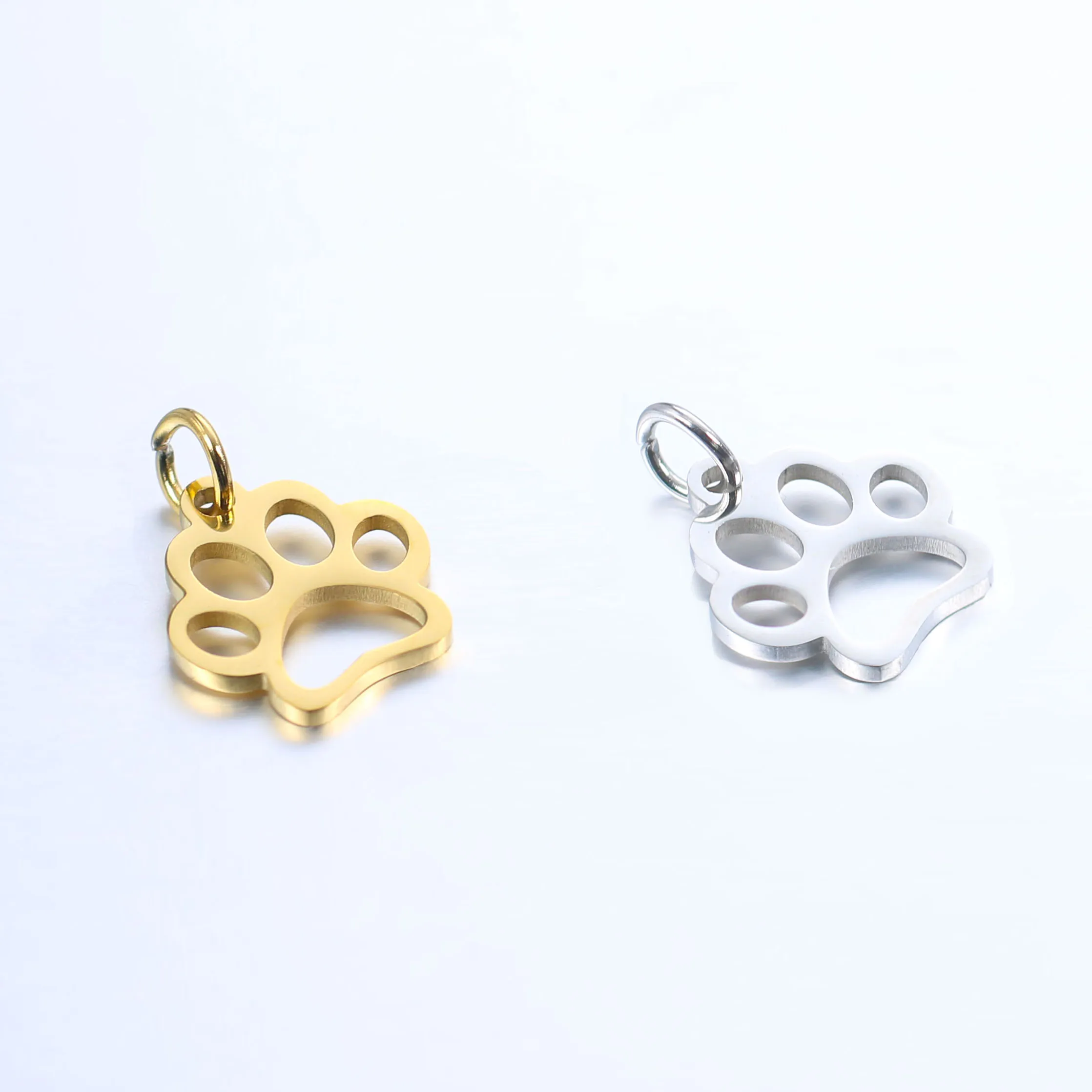 

DOOYIO 5pcs/Lot Stainless Steel Polished Hollow Animal Cat Or Dog Claw Charm DIY Titanium Steel Jewelry Accessories Pendant