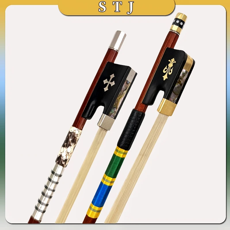 Brazilwood Violin/viola/cello Bow 4/4 3/4 1/2 1/4 1/8 professional Fiddle Bow,natural Siberia white horsehair parts