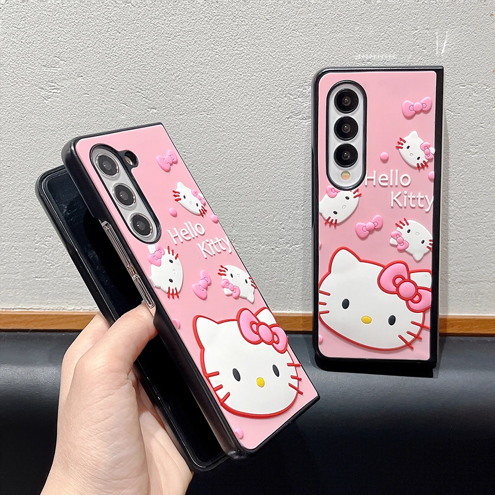 Samsung Galaxy z用ピンクのSanrioハローキティ携帯電話ケース