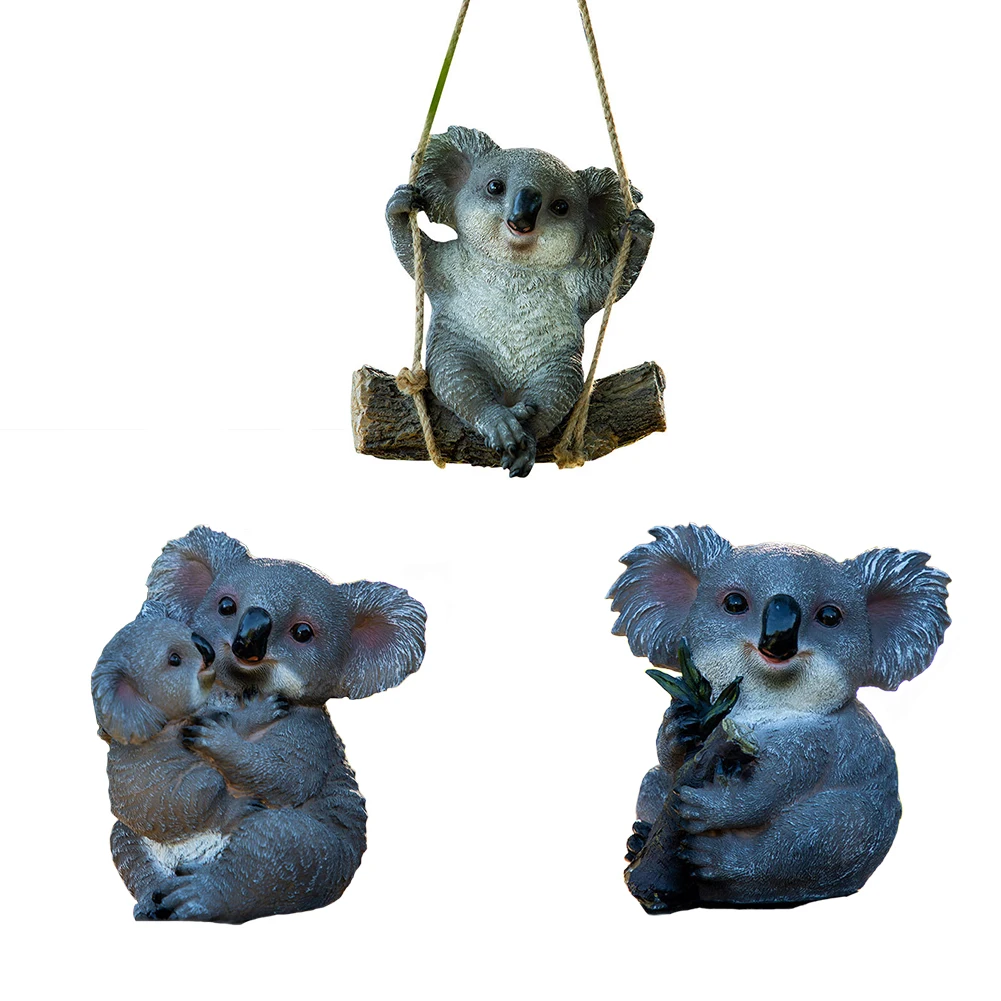 

Sculpture Accessories Garden Yard Decoration Resin Animals Cartoon Landscape Ornament Crafts Home DIY Simulation Koala Statue