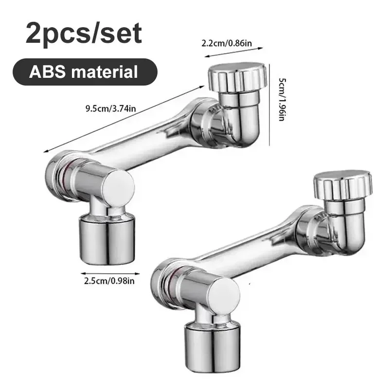 2pcs Faucet Extender, ABS Robotic Arm,Single Mode,1080° Rotating Universal Faucet Extension, Swivel Faucet For Bathroom Sink