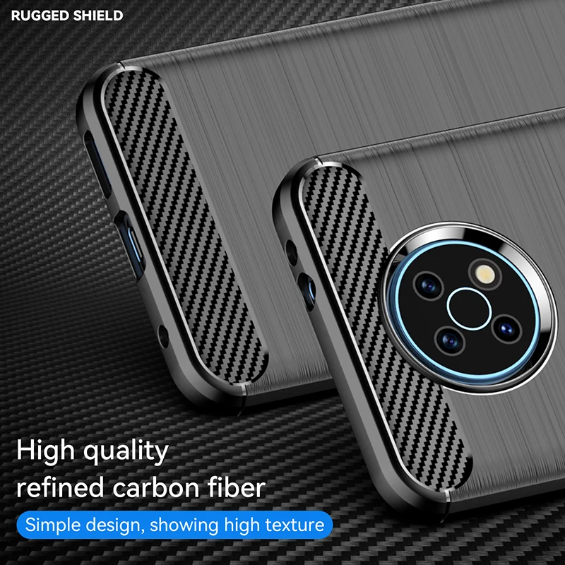 Sleek Carbon Fiber Silicone Phone Case with Brushed Texture