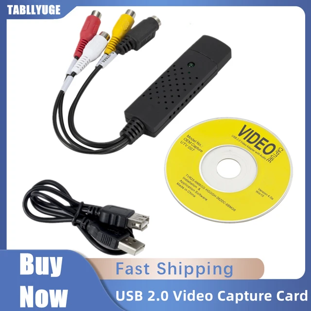 Convertidor VHS a DVD, adaptador para convertir vídeo analógico a formato  digital de vídeo y audio, USB2.0, tarjeta capturadora para grabación,  calidad para PC - AliExpress