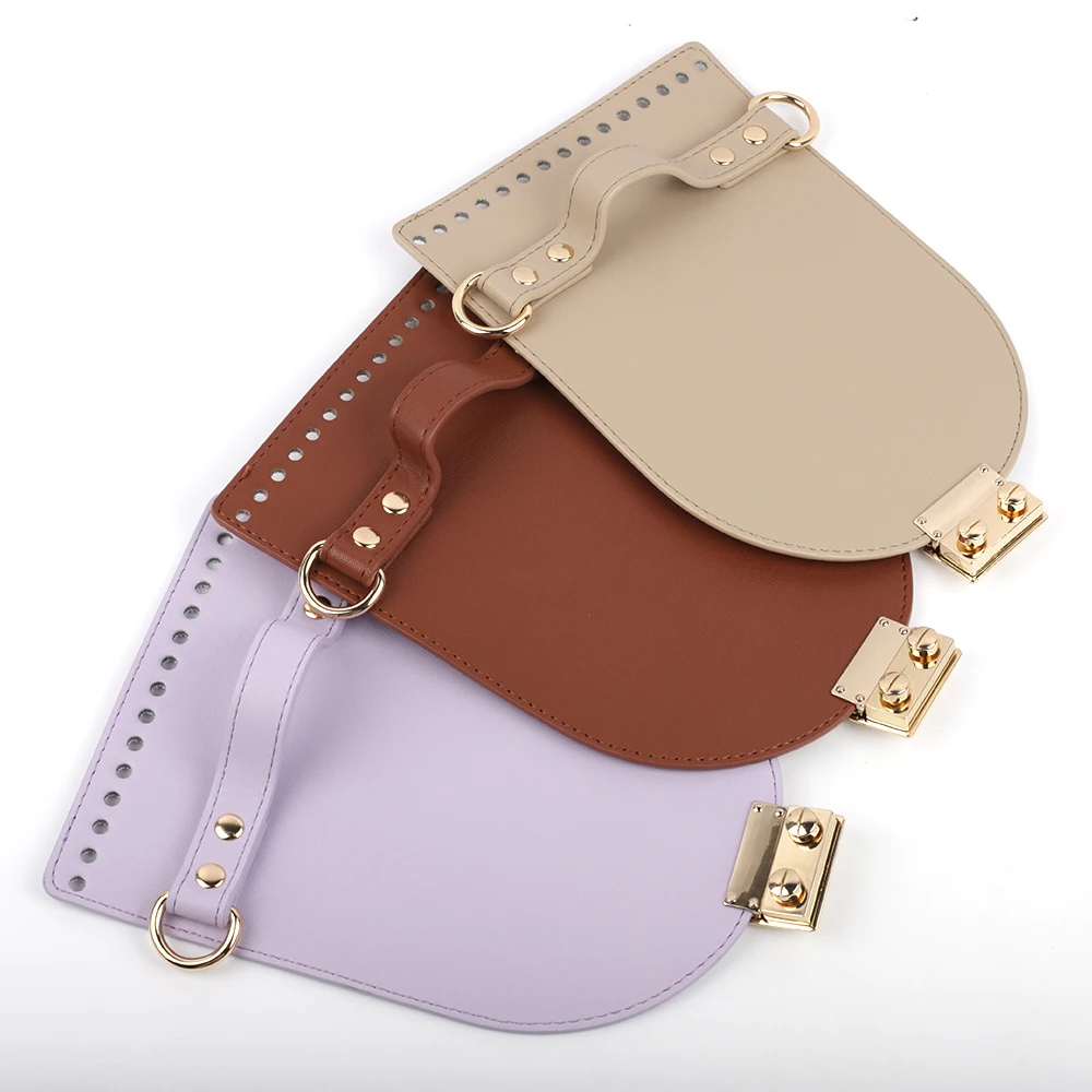 Bag Making Accessories Bag Cover With Hardware Leather Bag Strap DIY Handmade Knitting Crochet Bags for Women Crochet Backpack