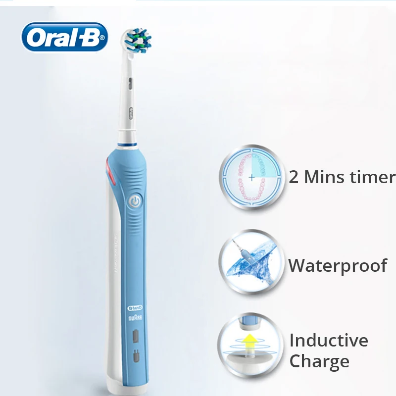 Oral B Electric Toothbrush Pro2000 4000 Rotation Clean Teeth Tooth Brush with Pressures Sensor 3D Teeth Clean Extra 8  Refills