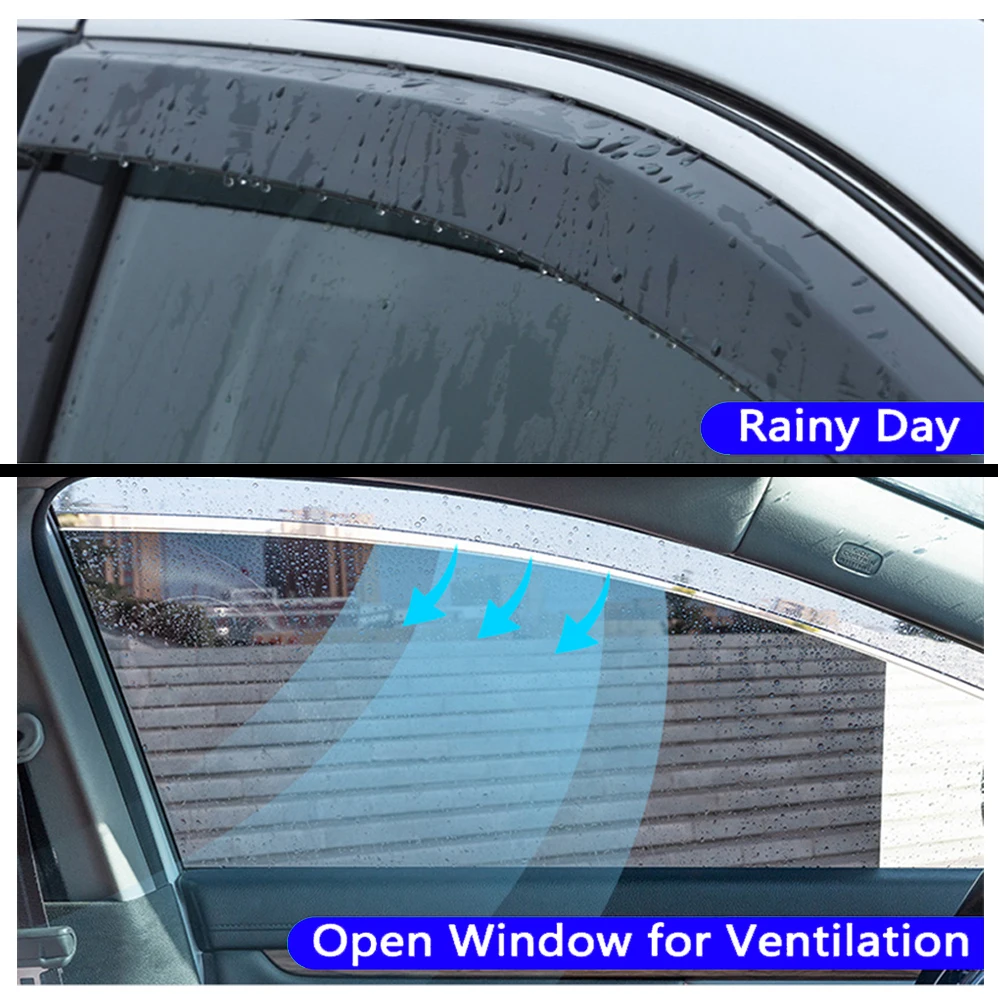 4pcs For Range Rover Sport L320 2006~2013 Rain Sun Window Visors Deflector Guards Awnings Trim Cover Door Vent Car Accessories
