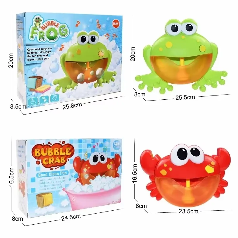 Electric Crab Bubbles Machine Kids Bath Bubble Frog Swimming Pool Bathroom Water Play Baby Bath Toy Bathtub Toys for Children 6