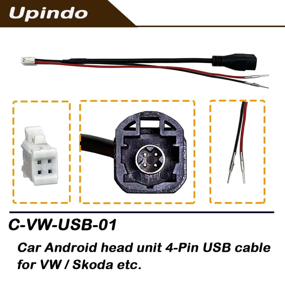 Create Idea Cavo Adattatore USB A 4 Pin Femmina – Compatibile Volkswagen Bora, Golf, Jetta – 1,5m - 2