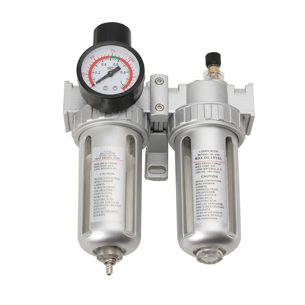 1/2" 1/4" Water Oil Trap Air Line Filter Regulator Trap Separator Compressor Gauge