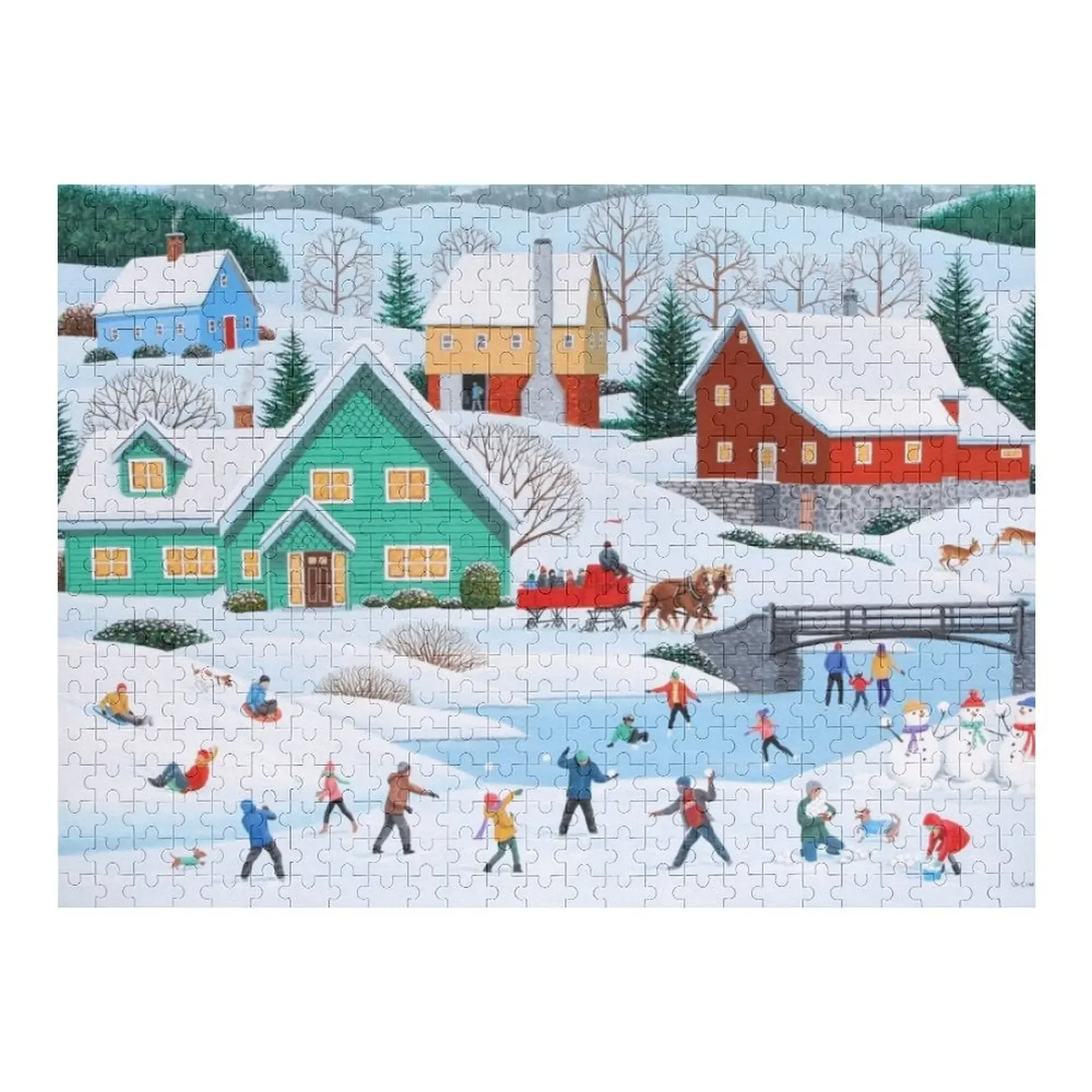 Snowball Fight Jigsaw Puzzle Personalized Gifts Custom Gift Puzzle