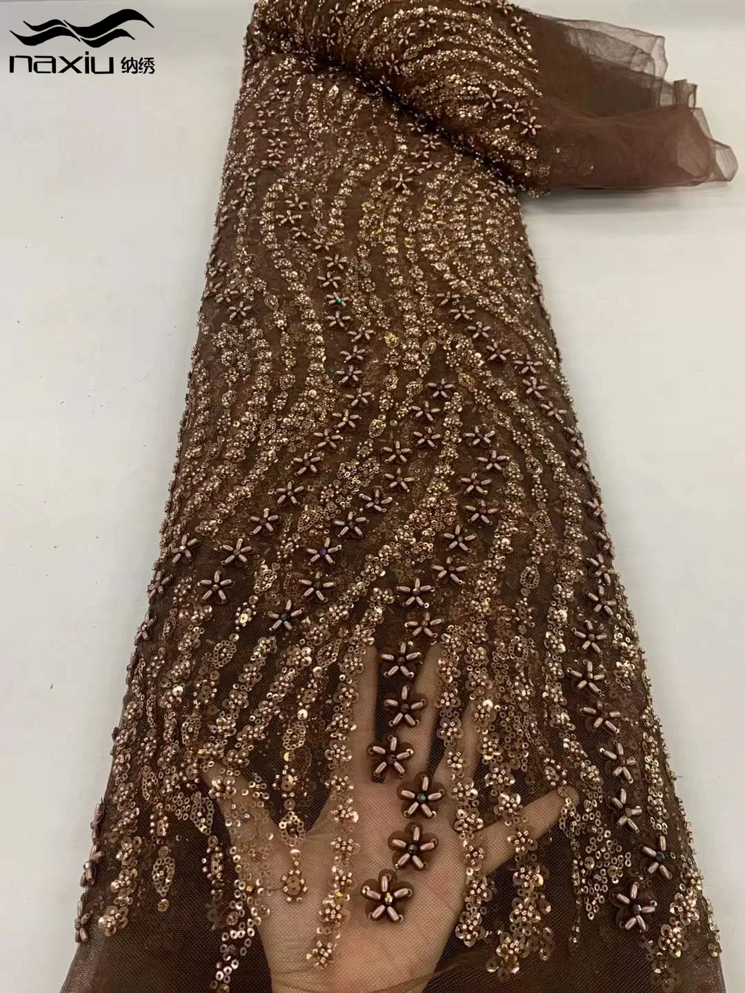 

Madison-Heavy Handmade Beads Tulle Lace, Embroidery Sequins, African Lace Fabric, High Quality, Wedding Party Dress, 2024