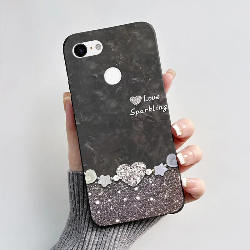 Charming Heart Cartoon Black Bumper Soft TPU Silicone Phone Case
