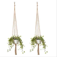 Hanging Plant Handmade Macrame Plant Hanger Flower Pot Planter Hanger Wall Decor Courtyard Garden Hanging Planter Hanging Basket 3