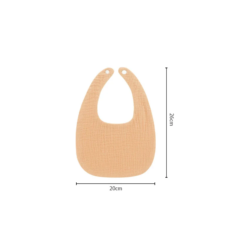 무슬린  턱받이 단색 사각형 트림 천 남아 여아용 면 이중층  턱받이 용 식사 용품 4개/세트