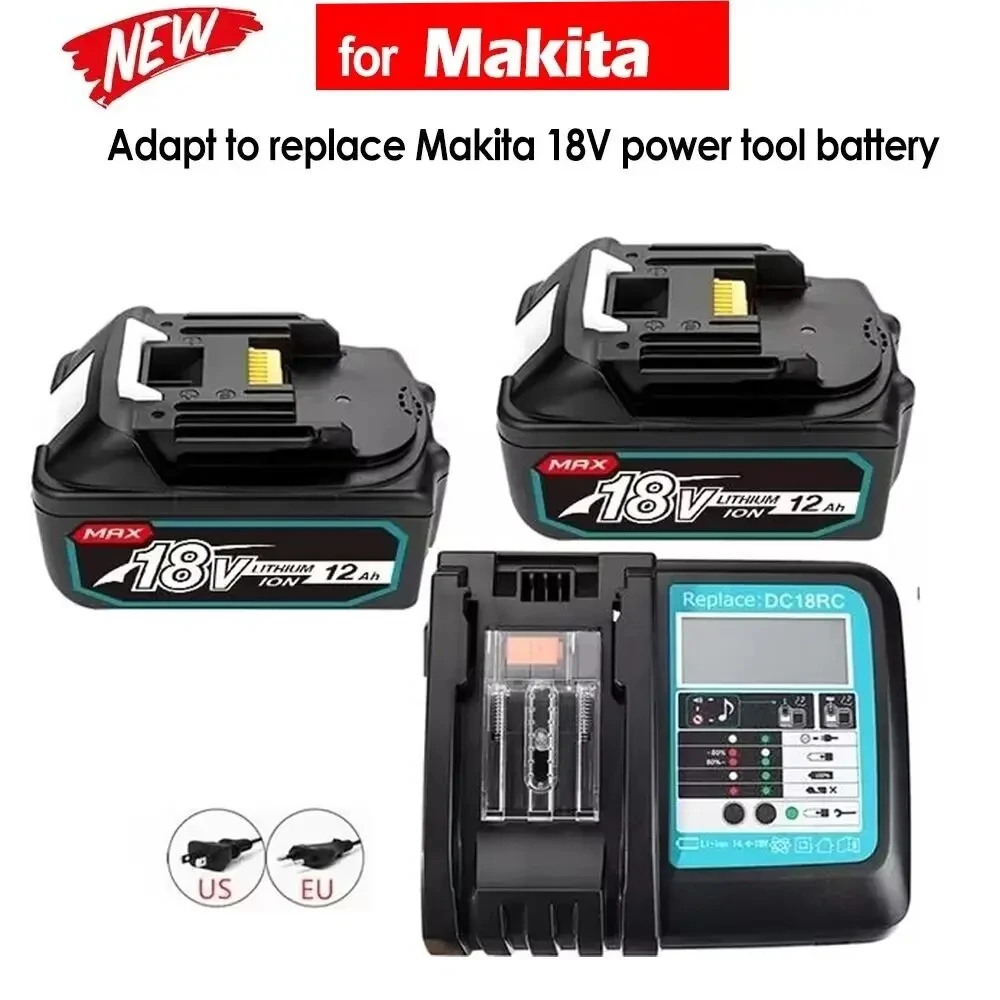 

Аккумуляторная батарея BL1860, 18 в, 12000 мАч, литий-ионная батарея для Makita BL1840, BL1850, BL1830, BL1860B, LXT400
