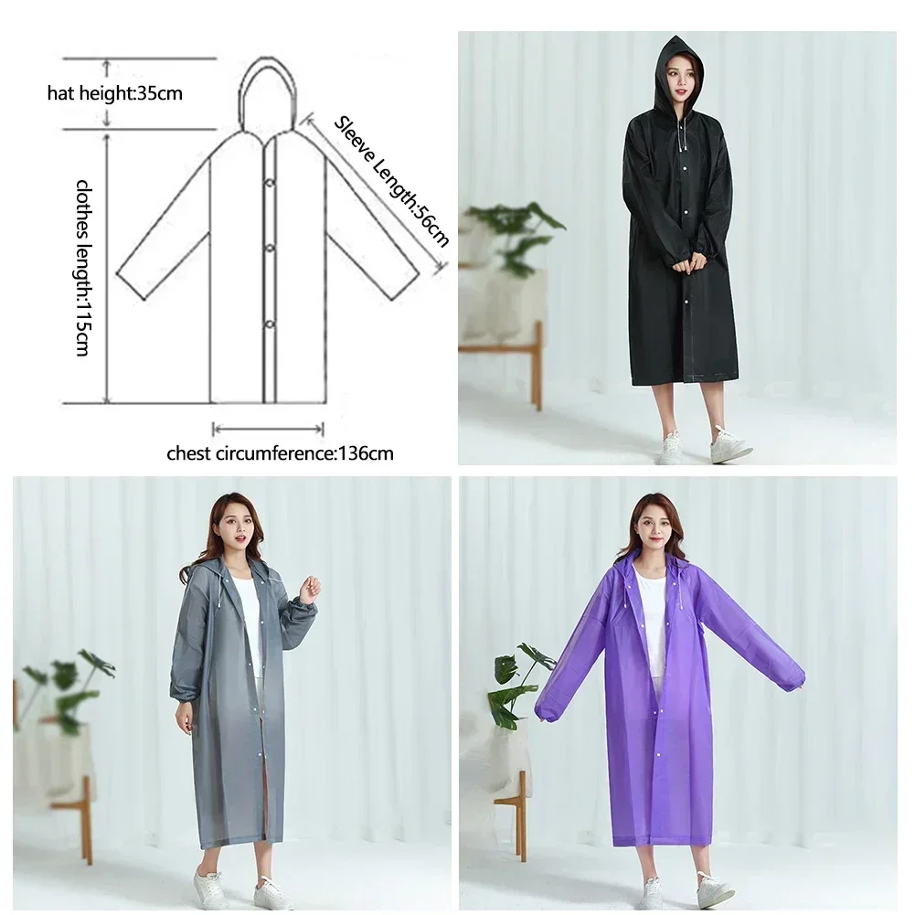 Raincoat Poncho EVA Adult Children Raincoat Kid Adult Thickened Waterproof Rain Coat Fashion Girl Boy Outdoor Hiking Travel Reusable Rain Jacket
