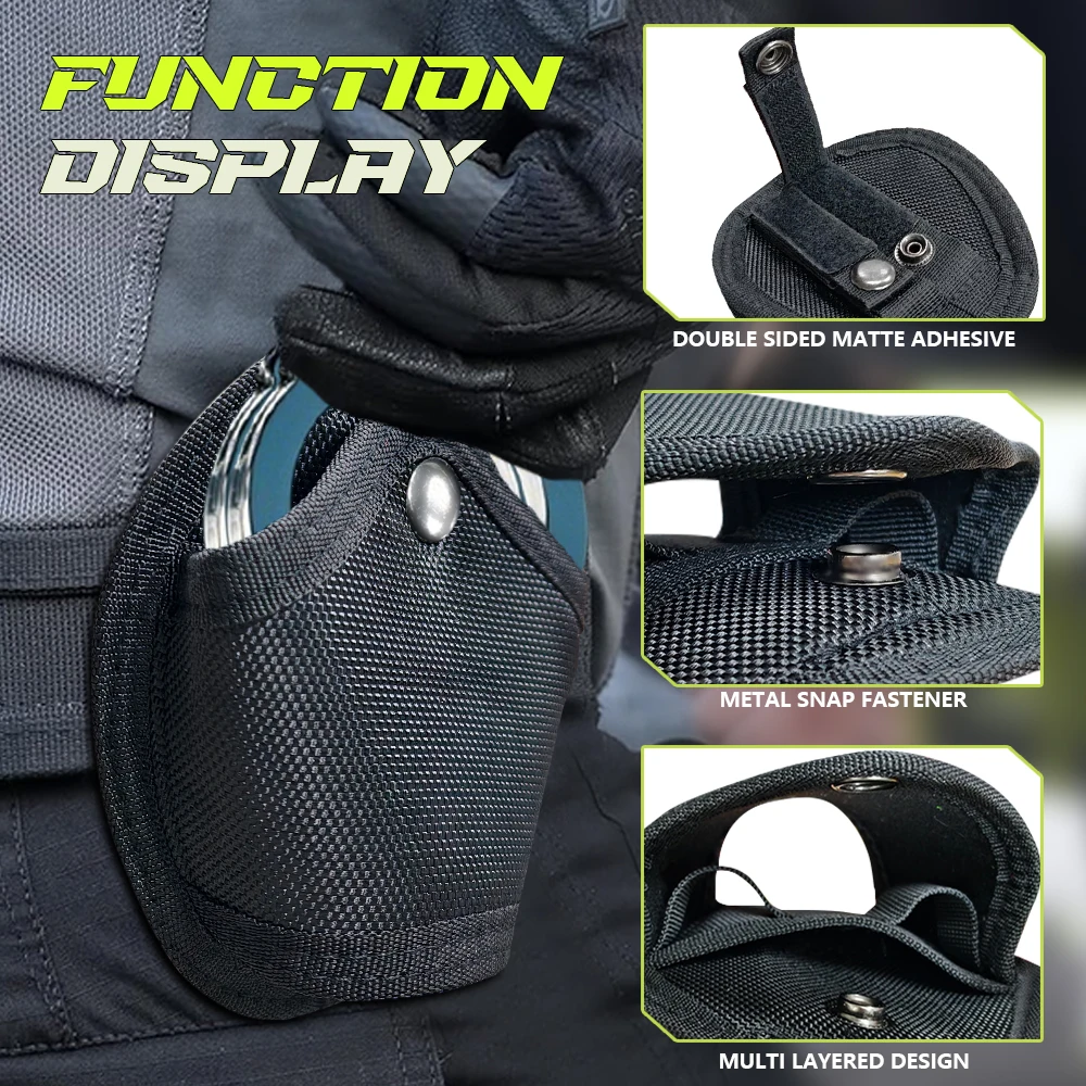 Handcuff holder Tactical Molle Handcuff Holder Quick Pull Out Waist Pockets Tool Key Phone Holder Two Buttons Adjustable Fits 1.5inch Belt Loop