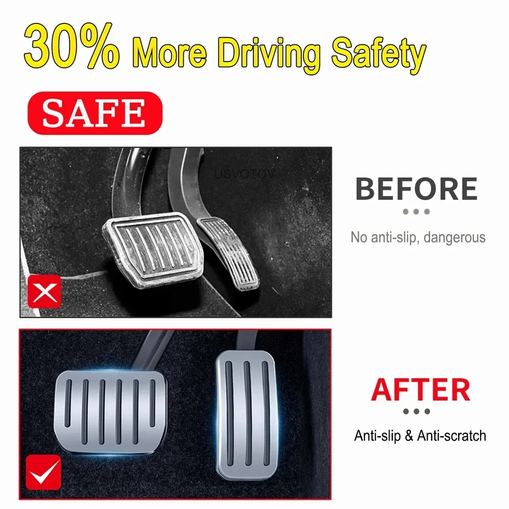 Brake Accelerator Pedal Cover Easy Install Brake Accelerator Pedal Cover Tesla Model Y -2025 Launch Model 3 Highland Aluminum Foot Pad Car Accessories