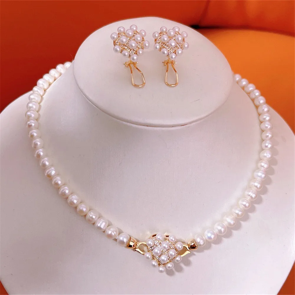 

Популярный набор бисера для любви с модным сочетанием, Дизайн бисера для любви 6-7 мм, искусственное ожерелье из пресноводного жемчуга