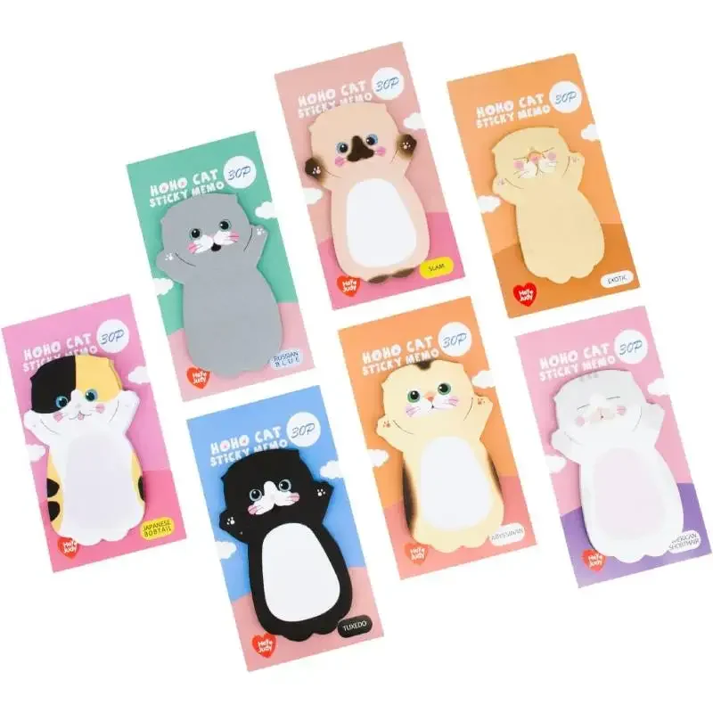 210pcs 귀여운 동물 스티커 메모 미니 키티 고양이 스티커 메모 아이를위한 선물 작업 책상 홈 학교 학생 동료 친구 사무실..
