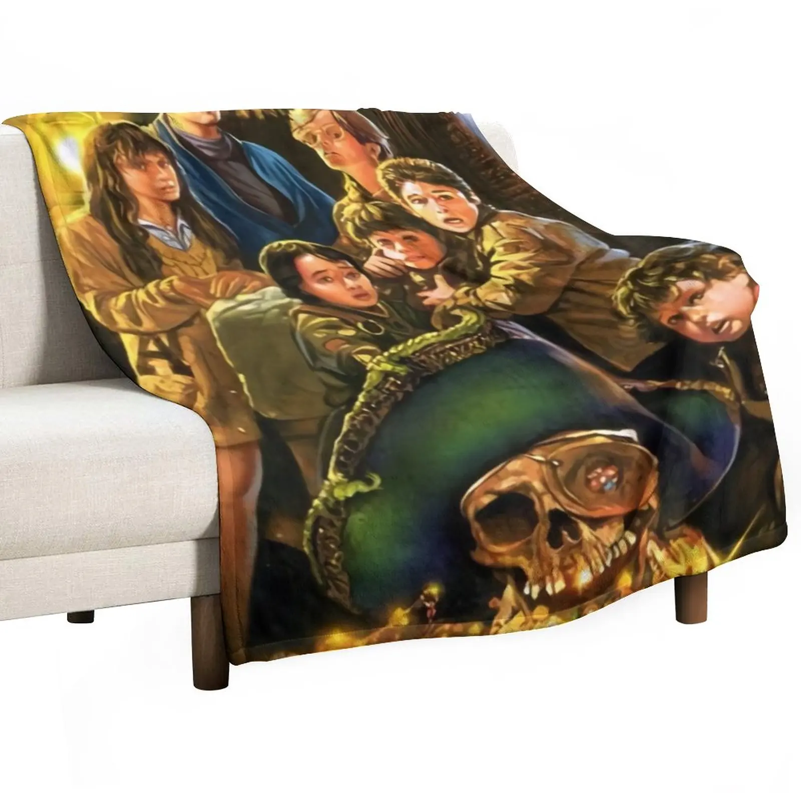

the goonies Throw Blanket Moving Blanket Plaid on the sofa