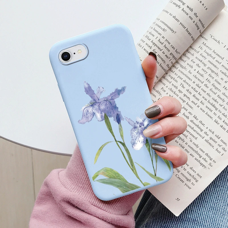 thumbnail image 1 of Flowers Funda For iphone 7 8 Plus SE 2020 Capa iphone7 7+ 8+ Phone Case Soft Silicone Cute Cat Bear Back Cover For iphone SE2020, 1 of 5
