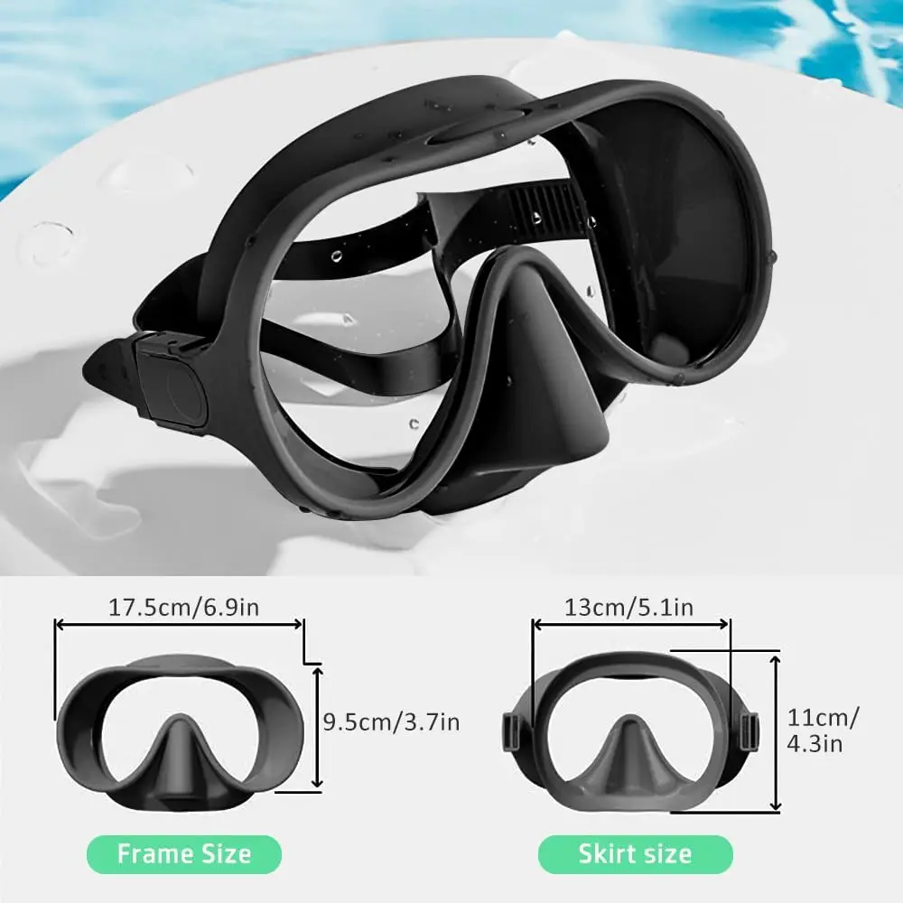 Ultra Wide View Frameless Diving Mask with Tempered Glass