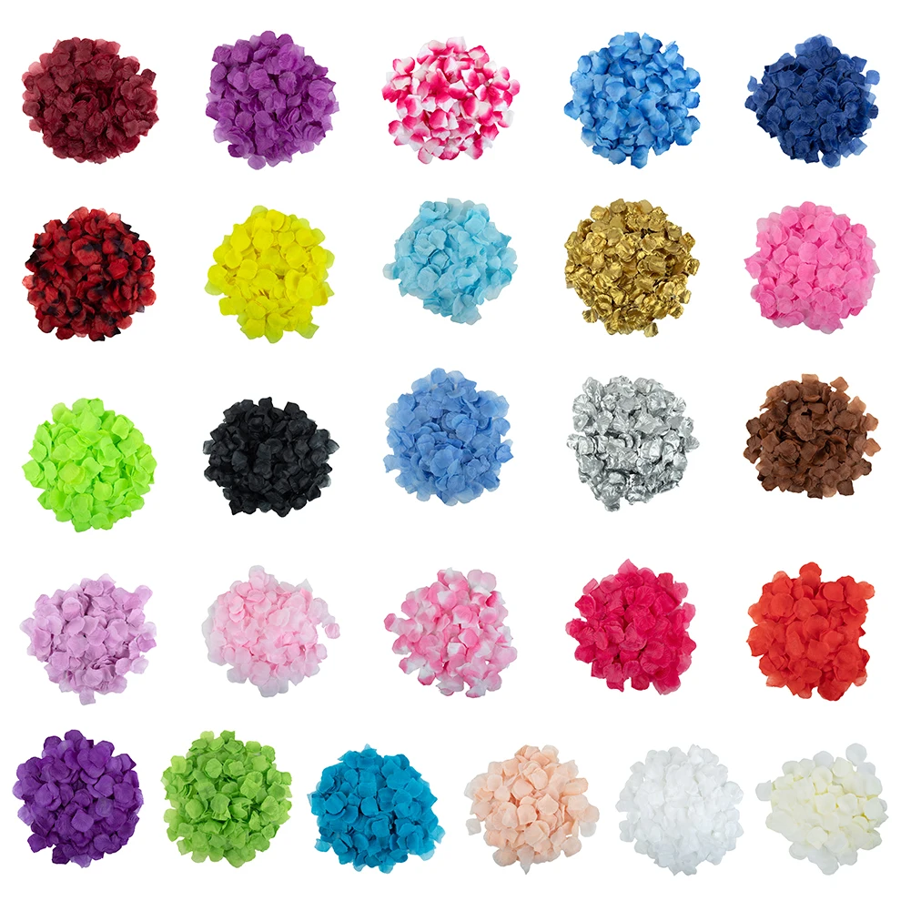 

1000pcs Silk Rose Petals Flower Table Decoration Confetti Wedding Engagement Party Festive Holiday DIY And Events Supplies