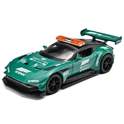 Aston Martin Safety Car Alloy Model with Sound and Light Effects - Exquisite Office Decoration (Green)