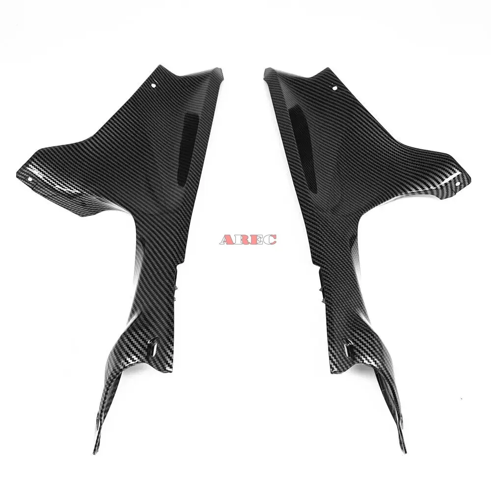 야마하 YZF-R7 2021 2022 2023 R7용 YZF-R7 오토바이 무광 블랙 및 카본 파이버 패턴 상단 전면 대시 에어 커버 페어링