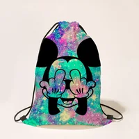 Disney Mickey Mouse Backpack Cute Mickey Minnie Donald Duck Anime Printed Drawstring Bags for Boys Girls Student Outdoor Bags 6