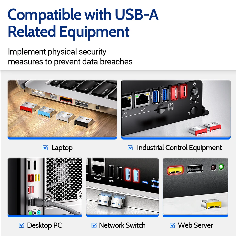 AMPCOM Detachable Carbon Steel USB Dust Plug and Security Lock