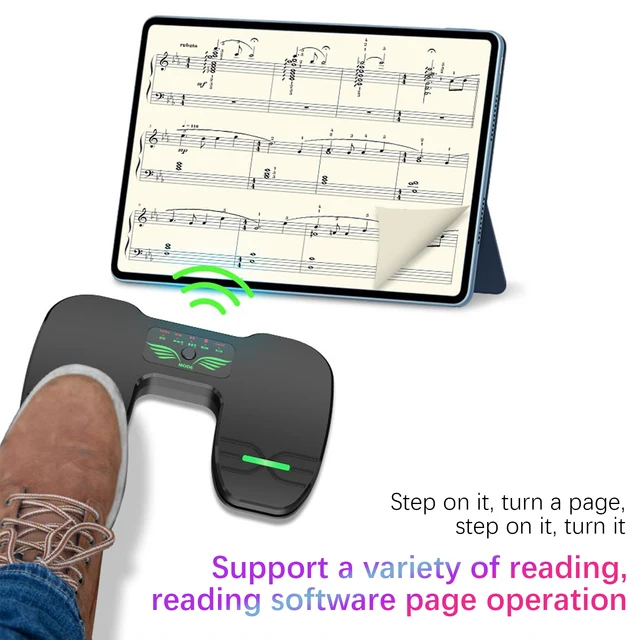 Girapagina Bluetooth Wireless Per Musicisti - Pedale Ricaricabile Per Tablet E Smartphone, Ideale Per Spartiti E Esecuzioni Live - Foto 6