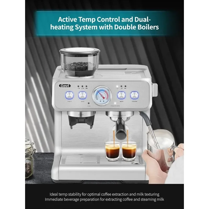 Gevi Espresso Machine 20 Bar With Grinder & Steam Wand – All in One Espresso Maker & Espresso Machine with Grinder for Home 2