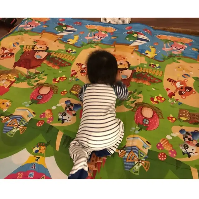 Tapis de jeu en polymère pour bébé, jouet pour enfants, activité de gymnastique, aire de jeux, imprimé double face, sol en mousse lea 6
