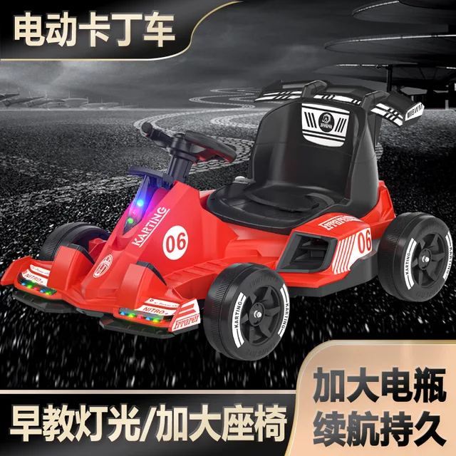 New Children's Electric Car Go Kart with Remote Control Electric Ride on Car for 3-8 Years Old Baby Kids Stroller Toy Vehicles 3