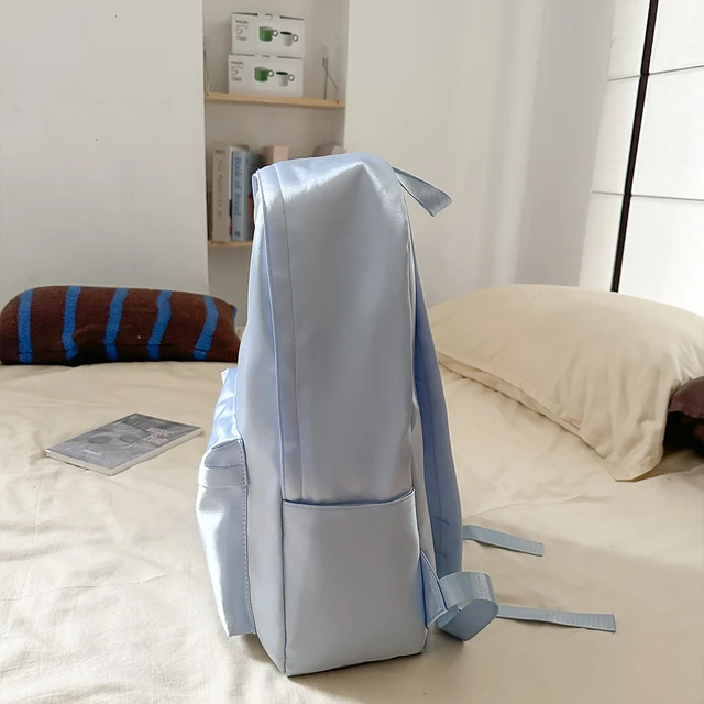Backpack for College Students, High School, Large Capacity Travel Backpack, Solid Color, Simple Computer Backpack 4