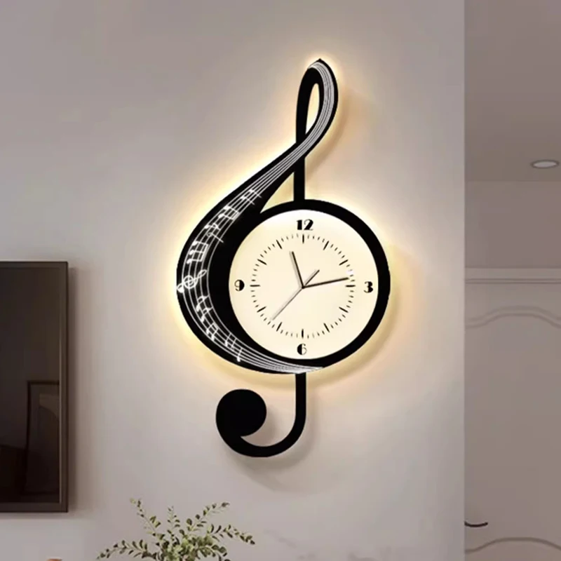 

Modern Design Wall Clock Digital Large Needle Vintage Round Wall Clock Night Light Decoracion Salon Casa Home Decorating Items