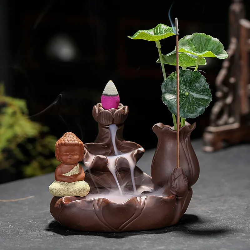 Zen Home Table Top Incense Channel Water Culture Incense Stove Incense Stove Purple Sand