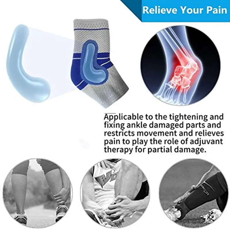 Elastic Silicone Ankle Support Fitness Compression Ankle Protector Basketball Football Tennis Silica Gel Pad