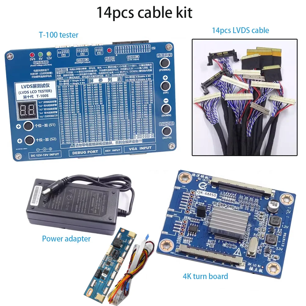 10 LVDS, LCD 2K, 4K, 100 tipos de tela, 3840x2160 Max