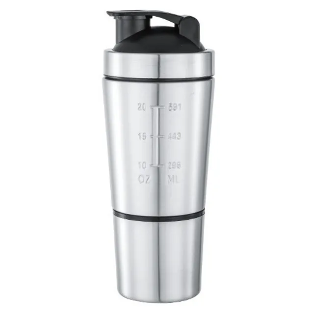 New Stainless Steel Cup Mixer Whey Protein Powder Sports Shaker Water Bottle Detachable Single Layer Outdoor Drink Kettle