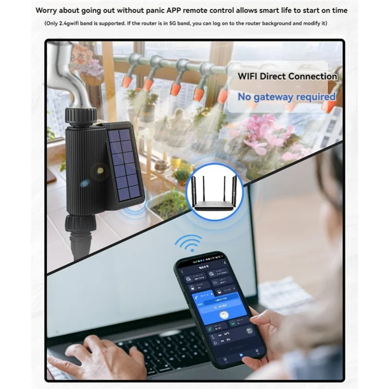 AD-WIFI 태양 Waterer 스마트 가든 타이머 스프링클러 자동 관개 컨트롤러 정원 야외용 급수 도구
