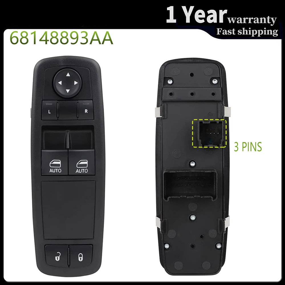 

Power Master Door Lock Window Switch Direct Replacement for Dodge Ram 1500 2500 3500 4500 5500 2012-2019 68148893AA 68148893AB