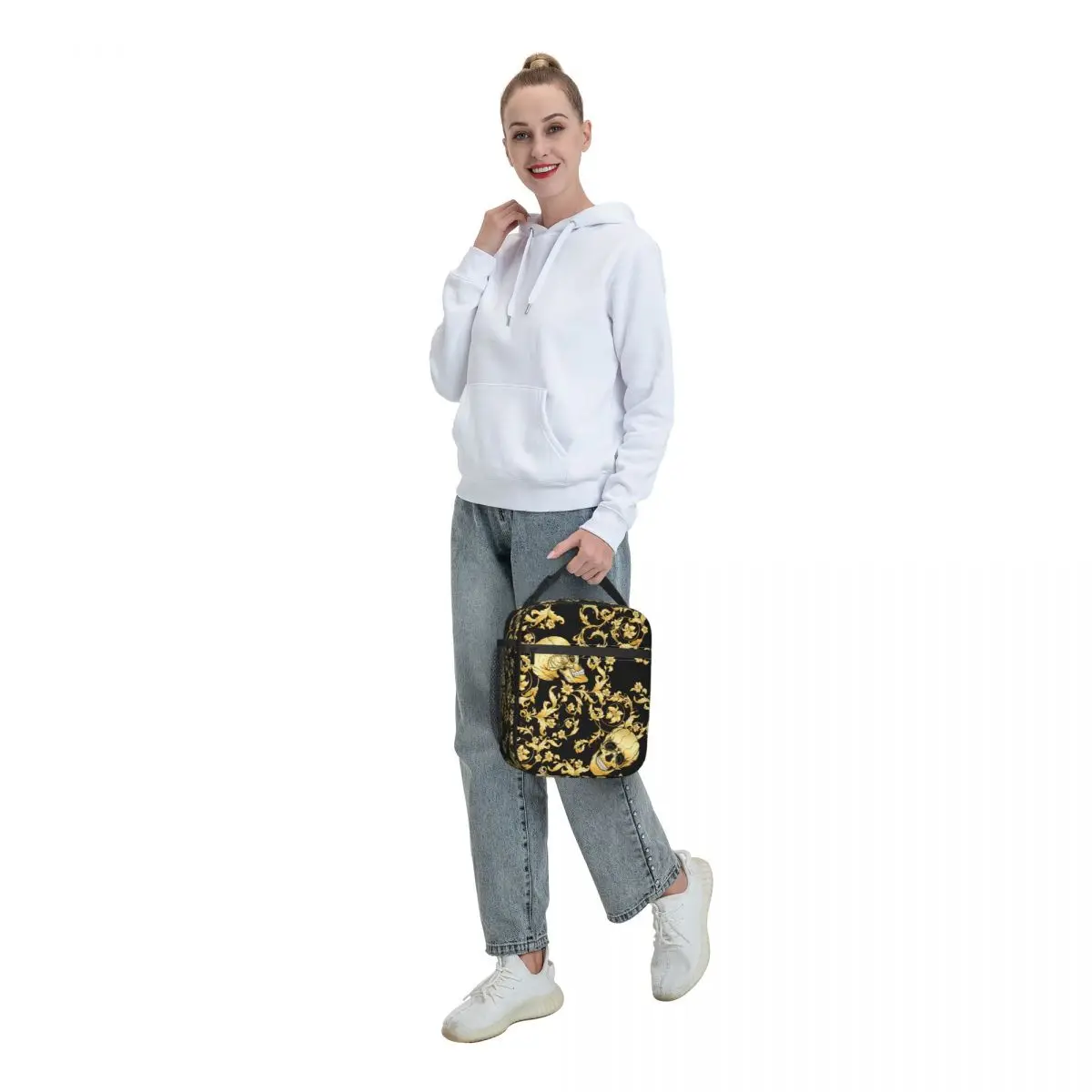 Baroque Frolar With SKull Thermal Insulated Lunch Bag European Victorian Art Portable Lunch Container Multifunction Food Box