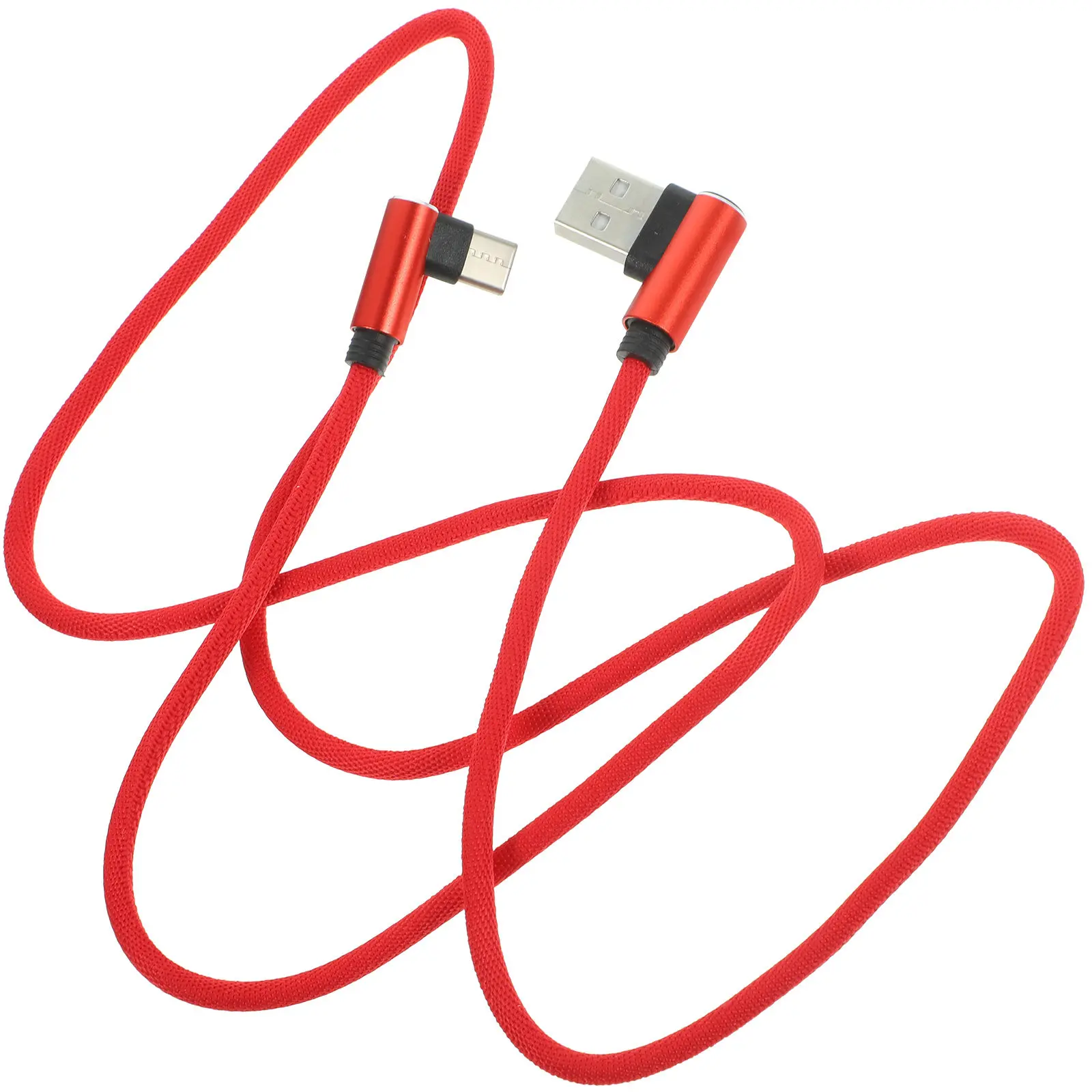 1M L자형 타입-C USB 케이블 각도 조절 커넥터, 고강도 알루미늄 하우징, 스마트폰용 고속 충전 및 데이터 동기화