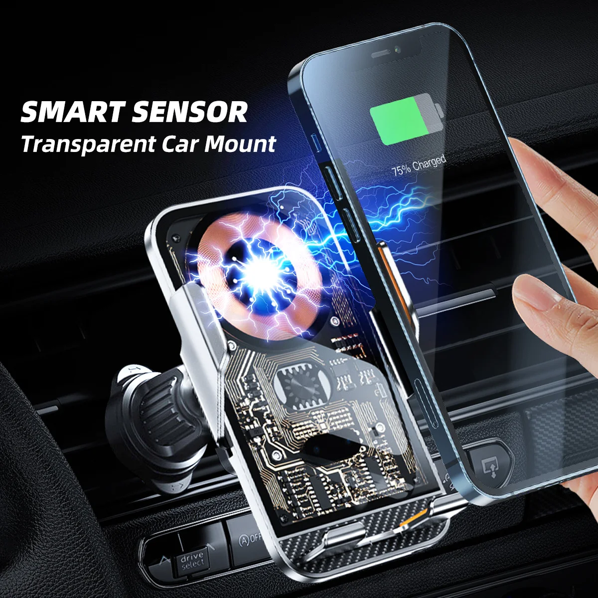

Car Wireless Charger Car Mount Phone Holder For iPhone 14 13 12 Samsung Xiaomi Infrared Induction Fast Charging 360 Rotatable